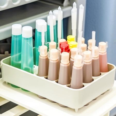 Laboratory equipment, test tubes and various medical devices in labolatory.の写真素材