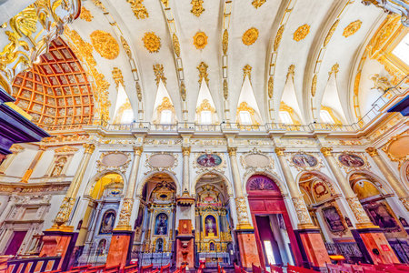 Indoor view Valencia City Hall  on City Hall Square.  Spain.の写真素材