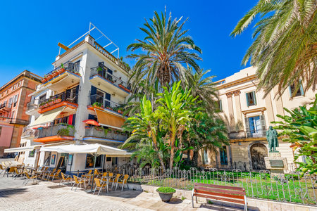Seafront of Sitges,a beautiful town near Barcelona.Spain.の写真素材