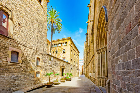 Barcelona. Gothic Quarter is the historic centre of the old city.の写真素材