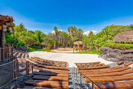 Beautiful landscape of tropical jungle park. Spain.