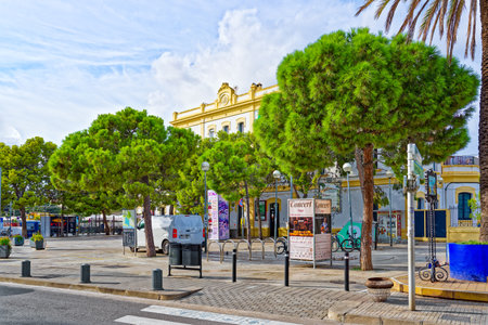 City views of Sitges, a beautiful town near Barcelona. Spain.の写真素材