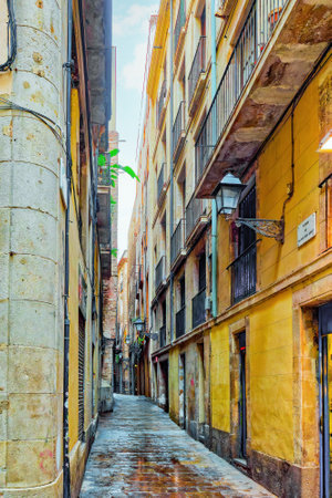 Gothic Quarter is the historic centre of the old city. Barcelona. Spain.の写真素材