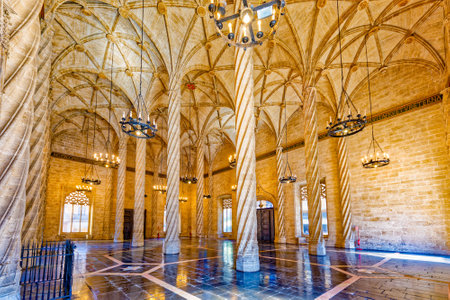 Valencia. Silk Exchange Valencian Gothic-style  building . Spain.の写真素材