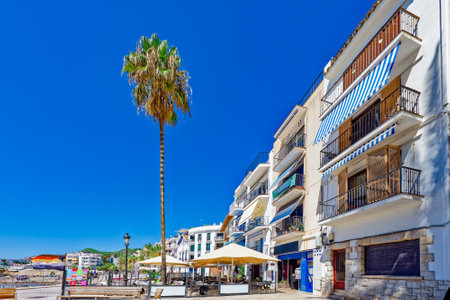 Seafront of Sitges,a beautiful town near Barcelona.Spain.