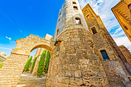 Metropolitan Cathedral Basilica of the Holy Cross and Saint Eulalia. Barcelona. Spain.の写真素材