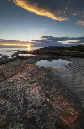 Sea sunrise, nea Ravda, Bulgariaの写真素材