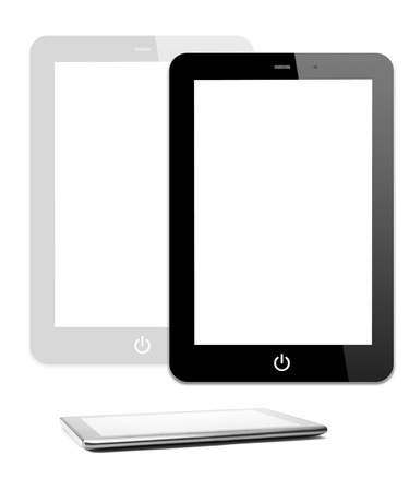 computer tablet with  isolated on white backgroundの写真素材