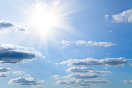 sky with clouds and sunの写真素材
