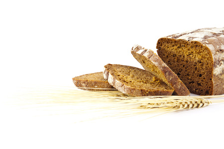 bread on a white backgroundの写真素材