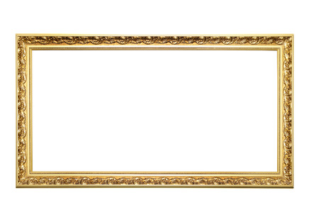 picture gold frame on a white backgroundの写真素材