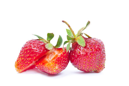 Strawberries isolated on white backgroundの写真素材