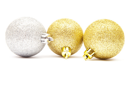 christmas balls isolated on a white backgroundの写真素材