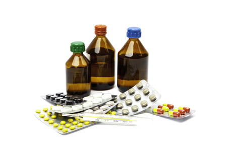 Packs of pills - abstract medicalの写真素材