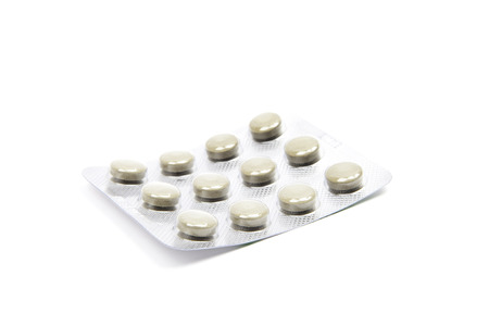pills isolated on a white backgroundの写真素材