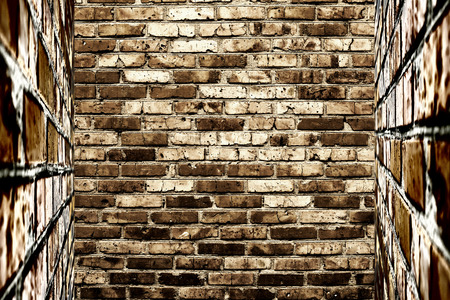 Old grunge brick wall backgroundの写真素材