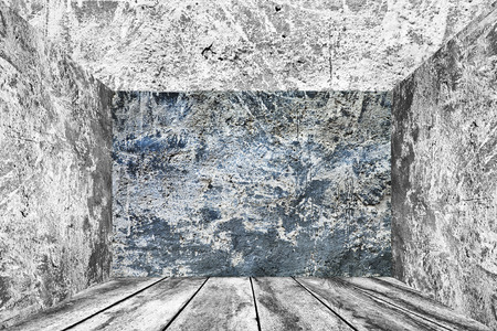 Empty room interior with white wal, wooden floor backgroundの写真素材