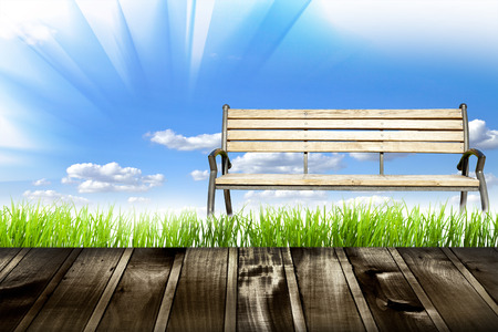 bench isolated over white backgroundの写真素材