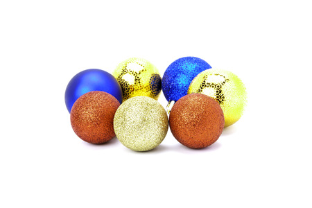 christmas balls isolated on a white backgroundの写真素材