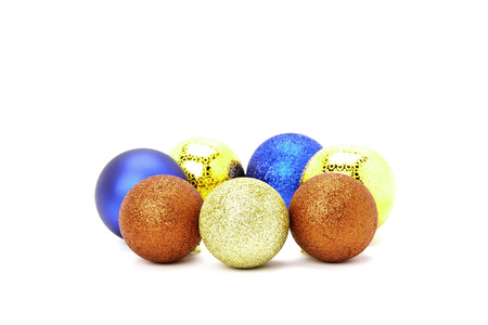 christmas balls isolated on a white backgroundの写真素材