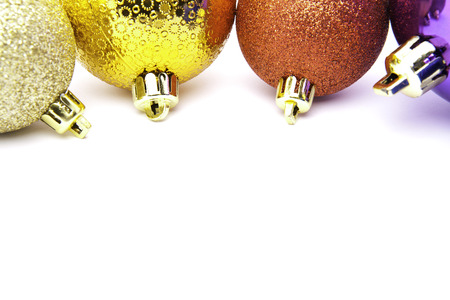 christmas balls isolated on a white backgroundの写真素材