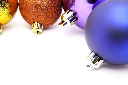 christmas balls isolated on a white backgroundの写真素材