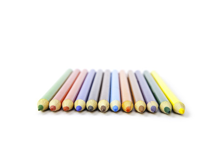 Colored pencils isolated on white backgroundの写真素材