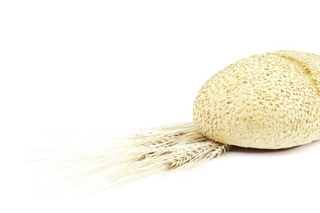 bread on a white backgroundの写真素材