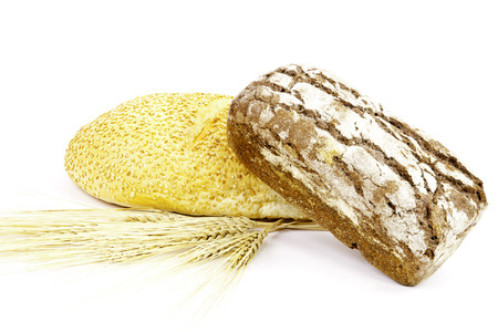 bread on a white backgroundの写真素材