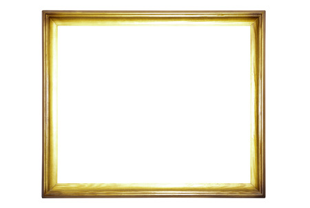 One wooden frame isolated on white backgroundの写真素材