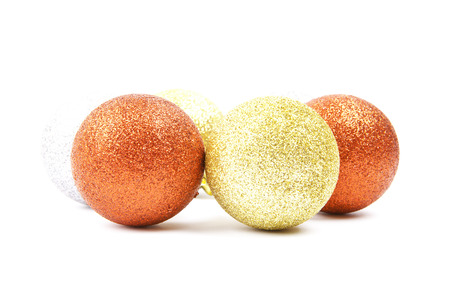 christmas balls isolated on a white backgroundの写真素材