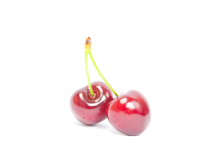 Cherryon a white backgroundの写真素材