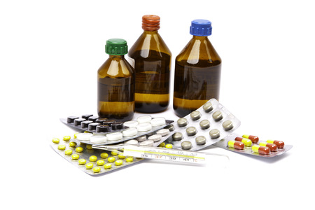 Packs of pills - abstract medicalの写真素材