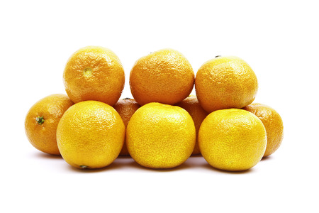 oranges on white backgroundの写真素材