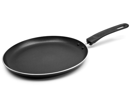 Fry pan isolated on a white backgroundの写真素材