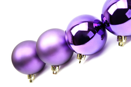 christmas balls isolated on a white backgroundの写真素材