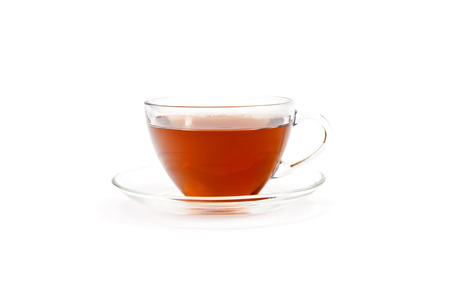tea in cup isolated on white backgroundの写真素材