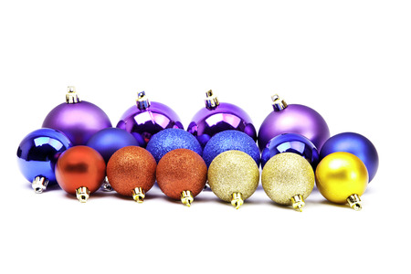 christmas balls isolated on a white backgroundの写真素材