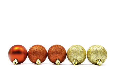 christmas balls isolated on a white backgroundの写真素材