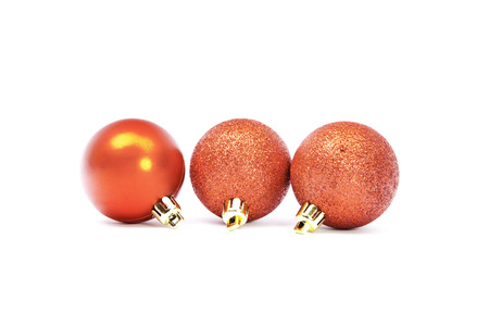 christmas balls isolated on a white backgroundの写真素材