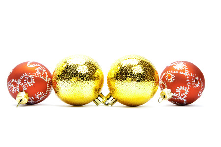 christmas balls isolated on a white backgroundの写真素材