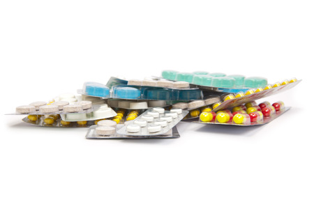 pills isolated on a white backgroundの写真素材