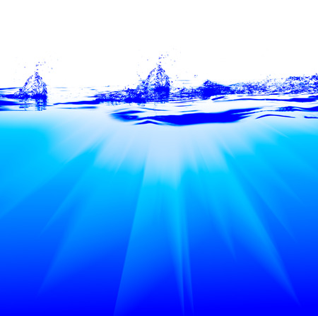 Water and air bubbles over white backgroundの写真素材