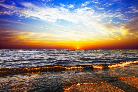 sunrise in the seaの写真素材