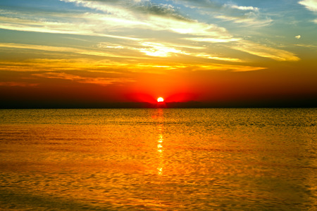 Blue sky,sun and seaの写真素材