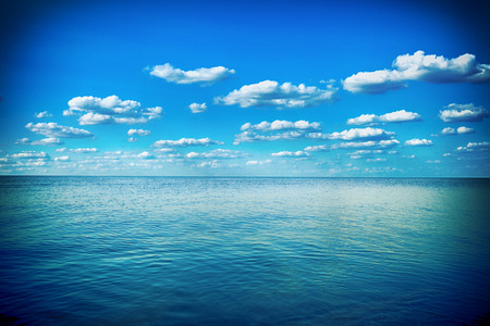 Blue sky,sun and seaの写真素材