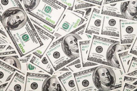 dollars on white backgroundの写真素材