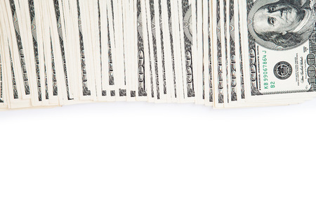 dollars on white backgroundの写真素材