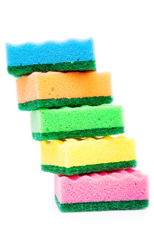 sponges on a white backgroundの写真素材