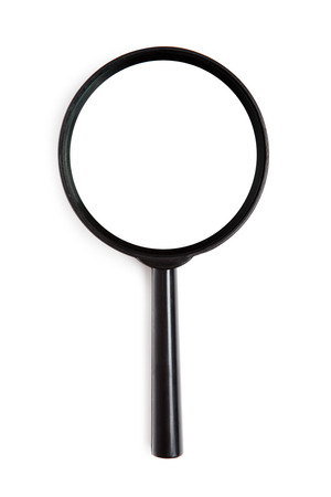 Magnifying glass isolated on whiteの写真素材